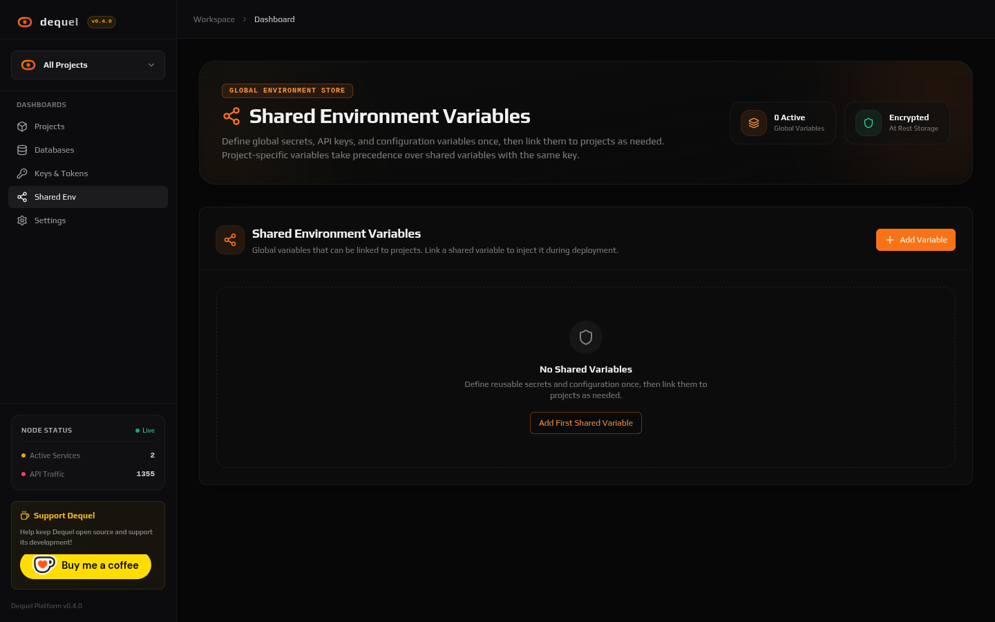Shared env vars